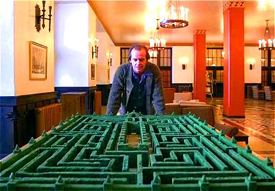Das Hecken-Labyrinth des Overlook-Hotels in Shining von 1980
