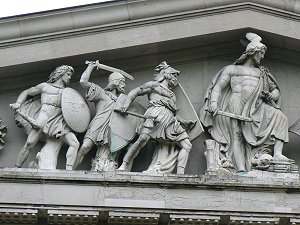 Arminius und germanische Krieger